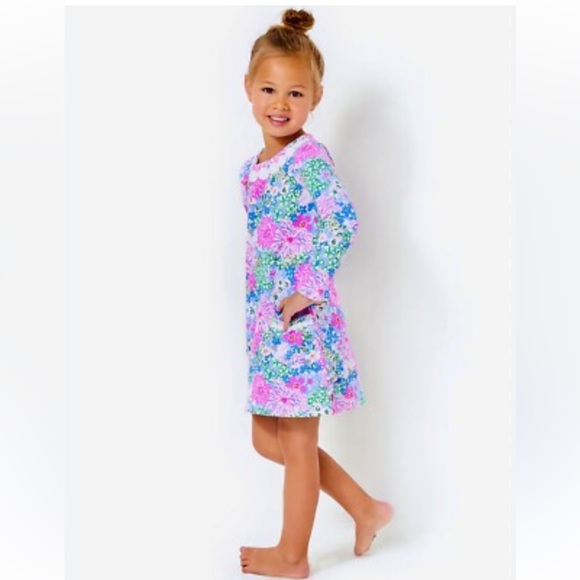 Lilly Pulitzer Other - Lilly Pulitzer Girls Floral Shift Dress w/ Lace size 8-10